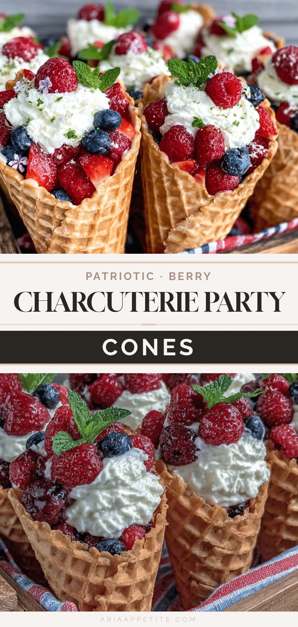 4th of July berry charcuterie cones recipe