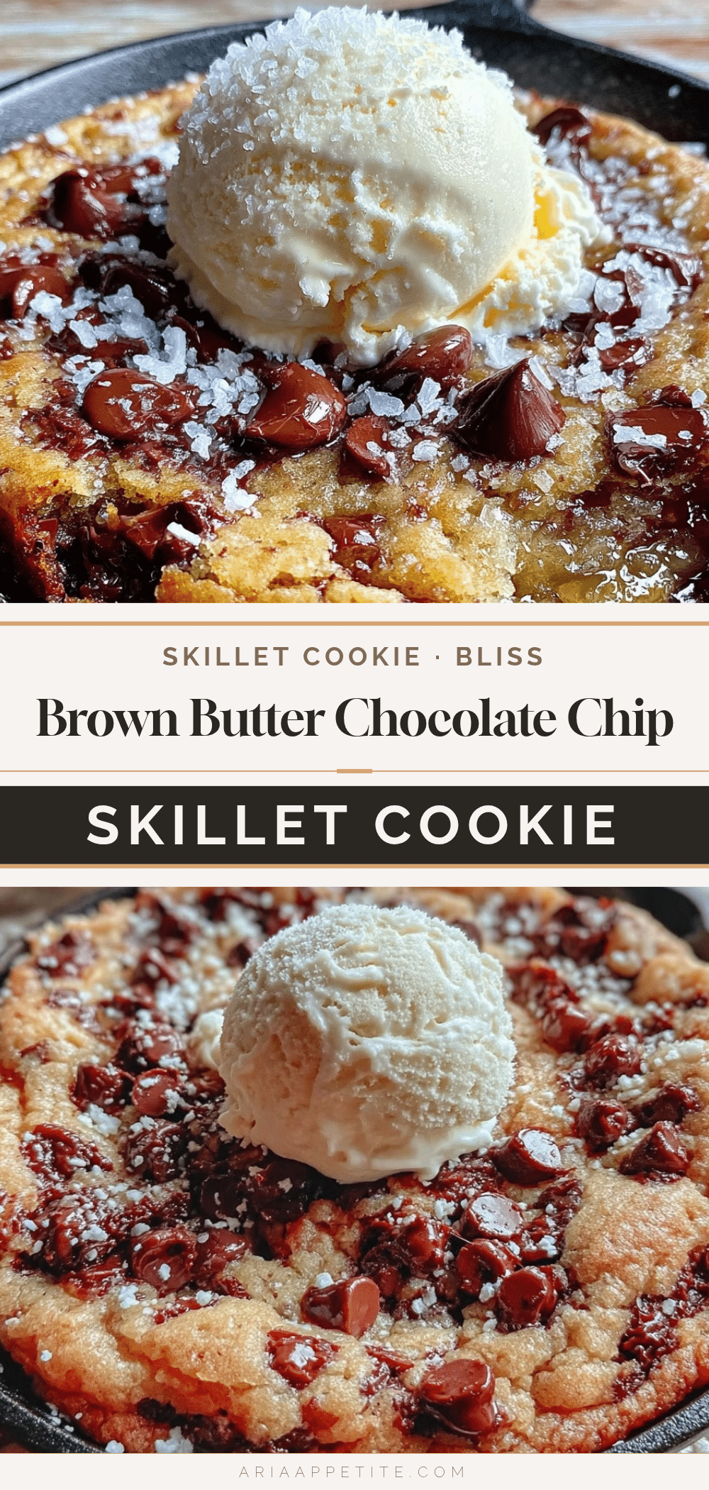 brown butter chocolate chip skillet cookie recipe