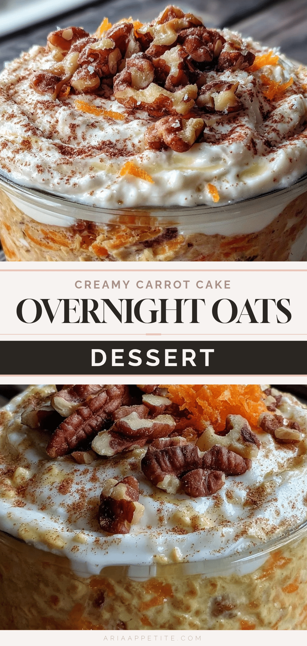 creamy carrot cake overnight oats recipe