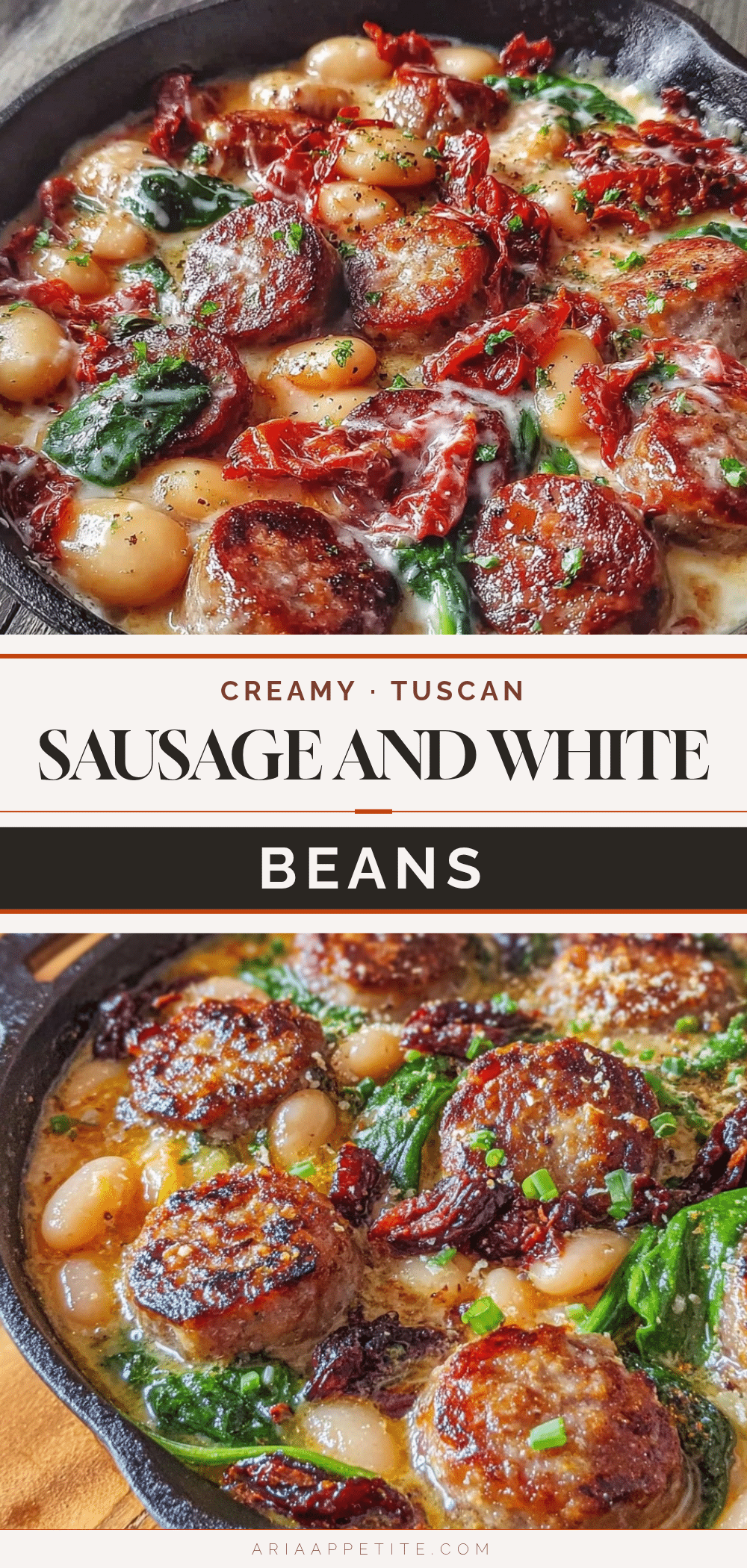 creamy tuscan white bean italian sausage skillet recipe