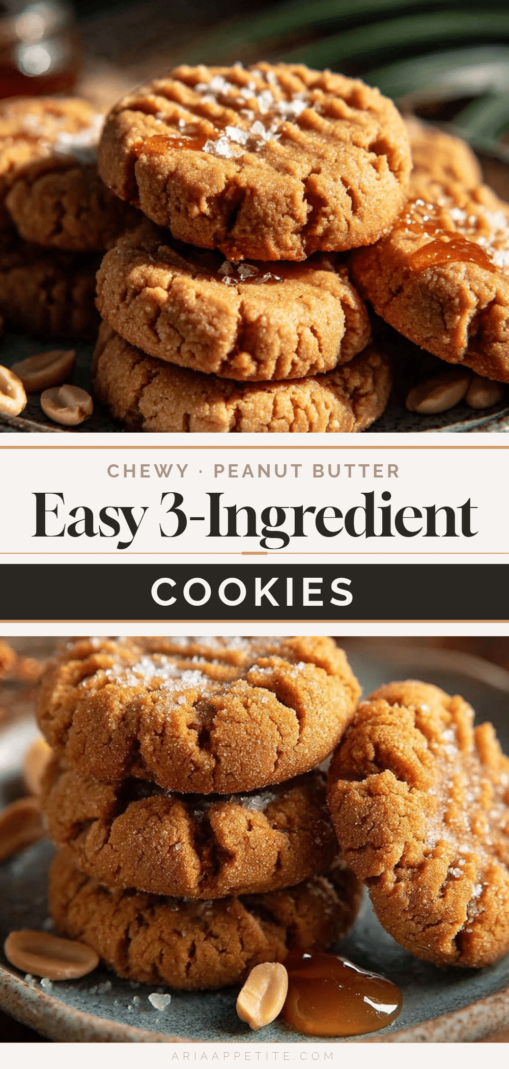 easy 3-ingredient peanut butter cookies recipe