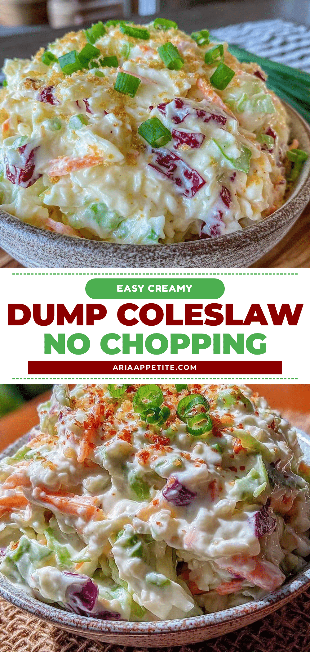 Easy Creamy Dump Coleslaw recipe