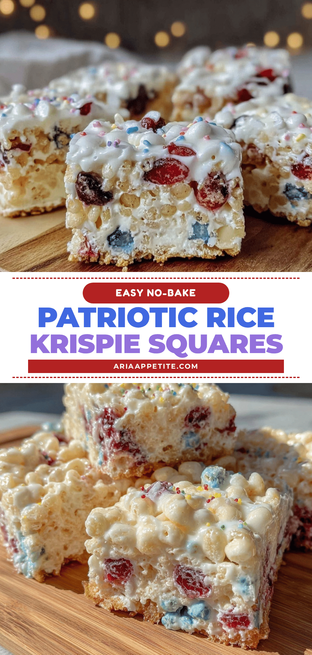 easy no bake red white and blue rice krispie squares recipe