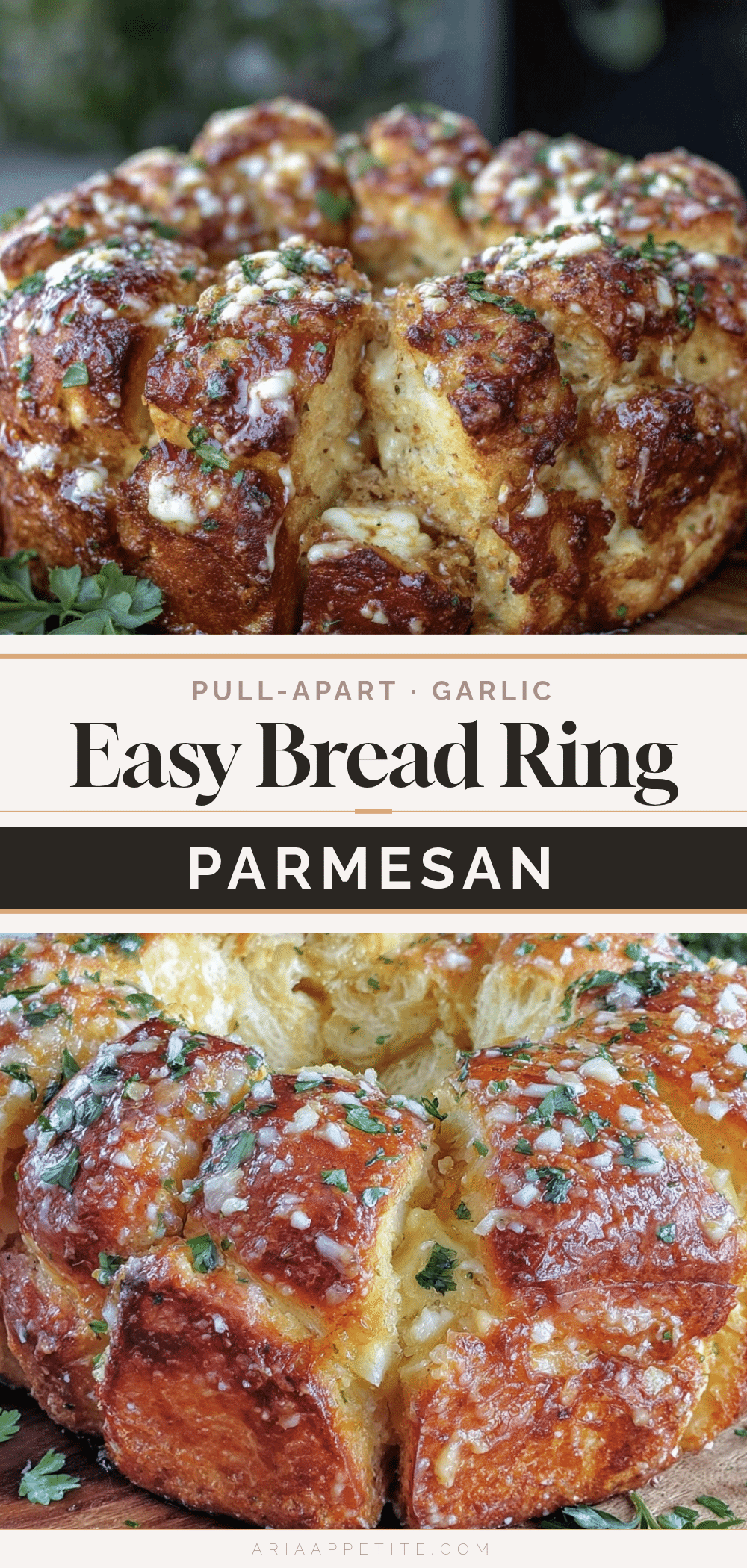 easy pull-apart garlic parmesan bread ring recipe