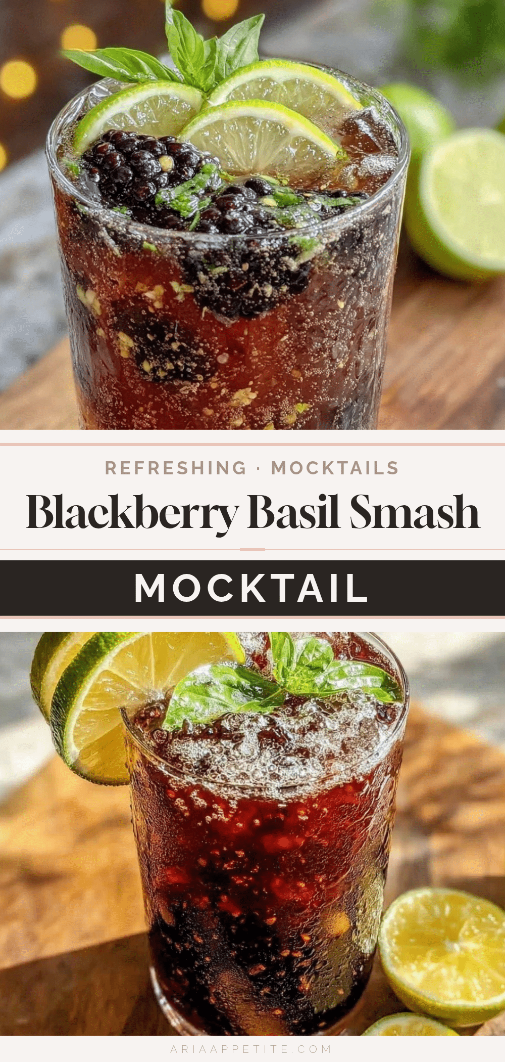 Fresh Blackberry Basil Smash Mocktail recipe
