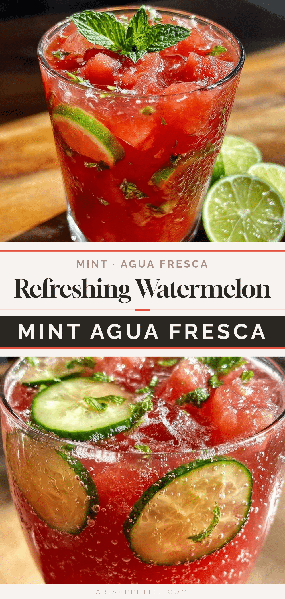 fresh chilled watermelon mint agua fresca recipe