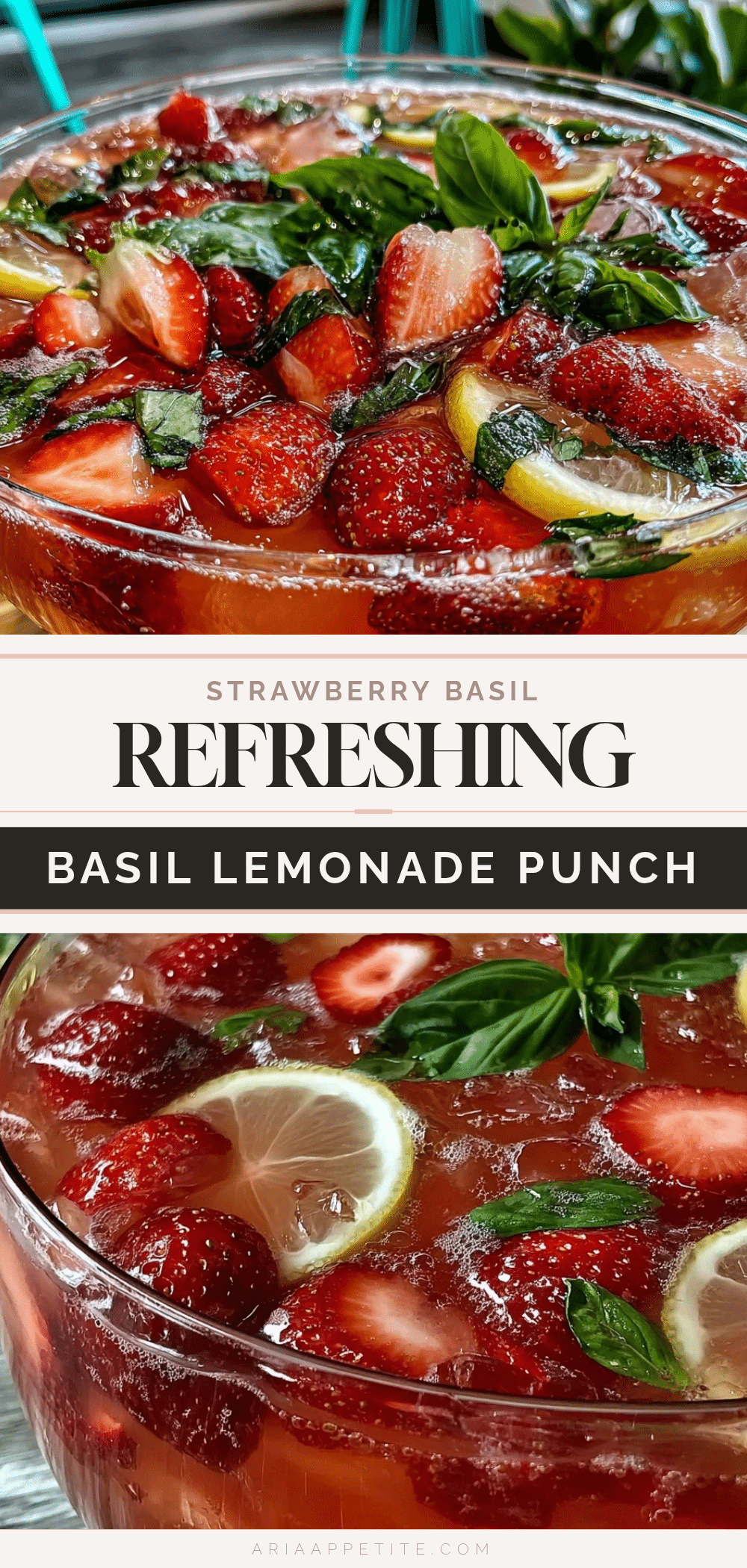 fresh strawberry basil lemonade party punch recipe