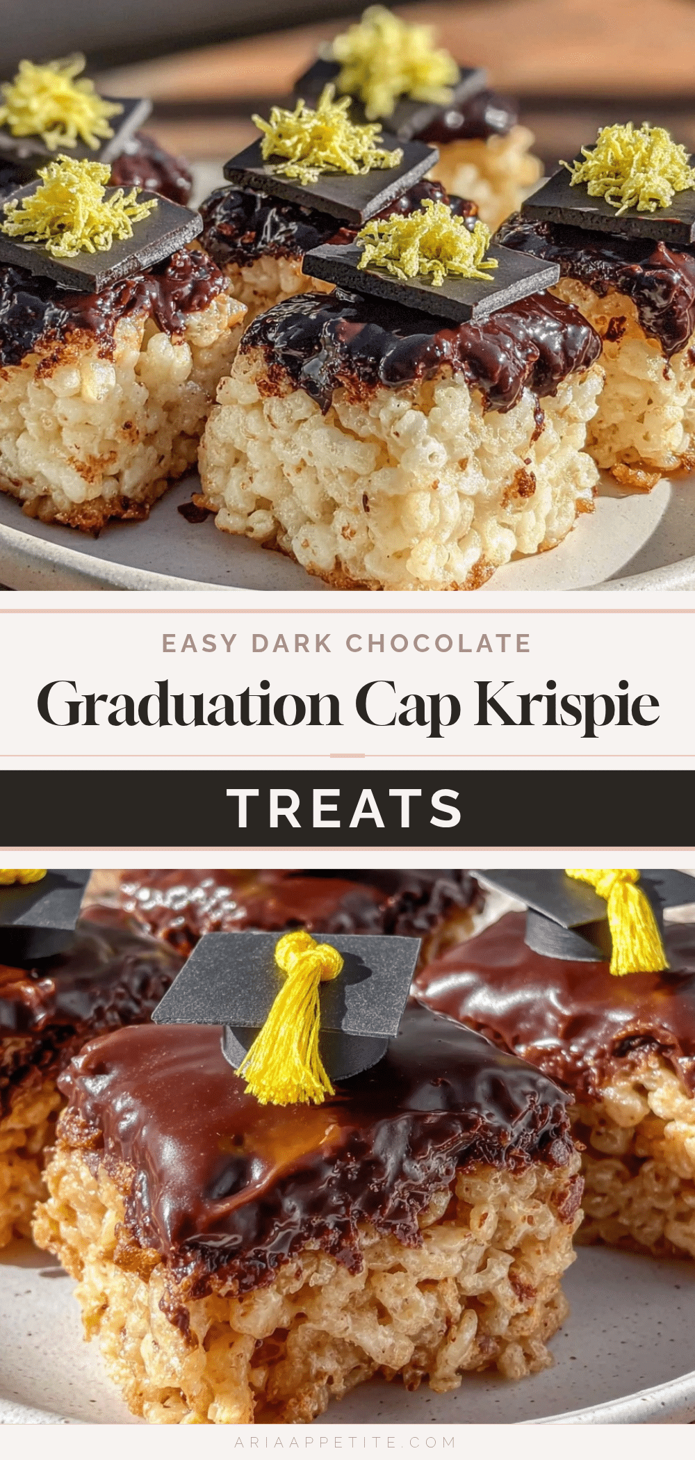 Graduation Cap Rice Krispie Treat Pops recipe