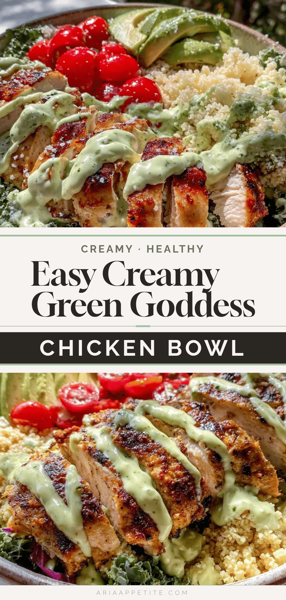 green goddess dressing chicken grain bowl recipe