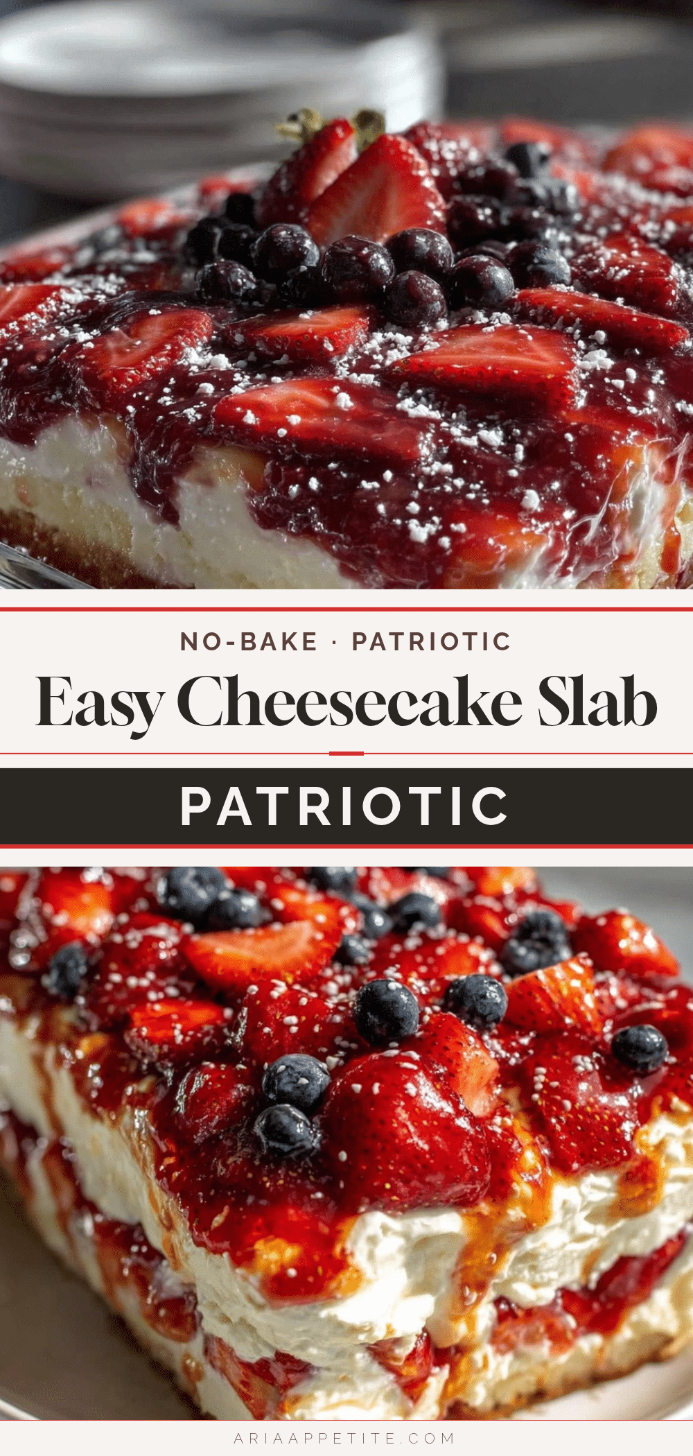 no bake 4th of july cheesecake slab recipe