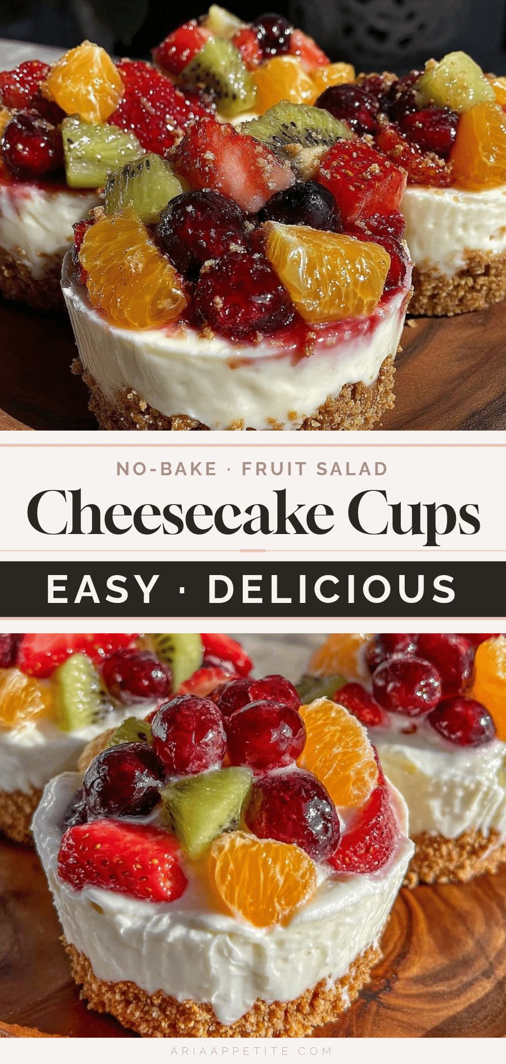 no-bake fruit salad cheesecake cups recipe