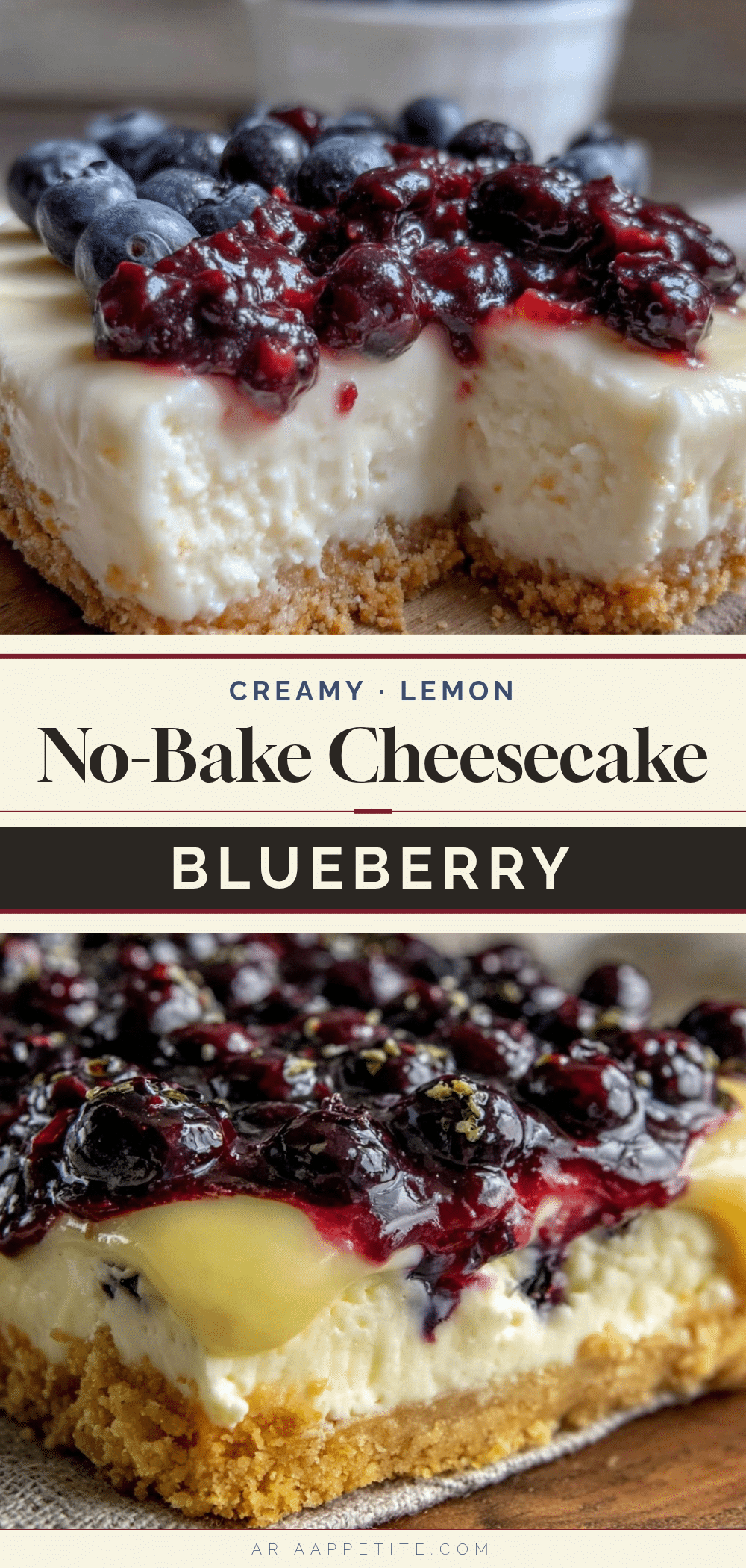 no-bake lemon blueberry cheesecake slab recipe