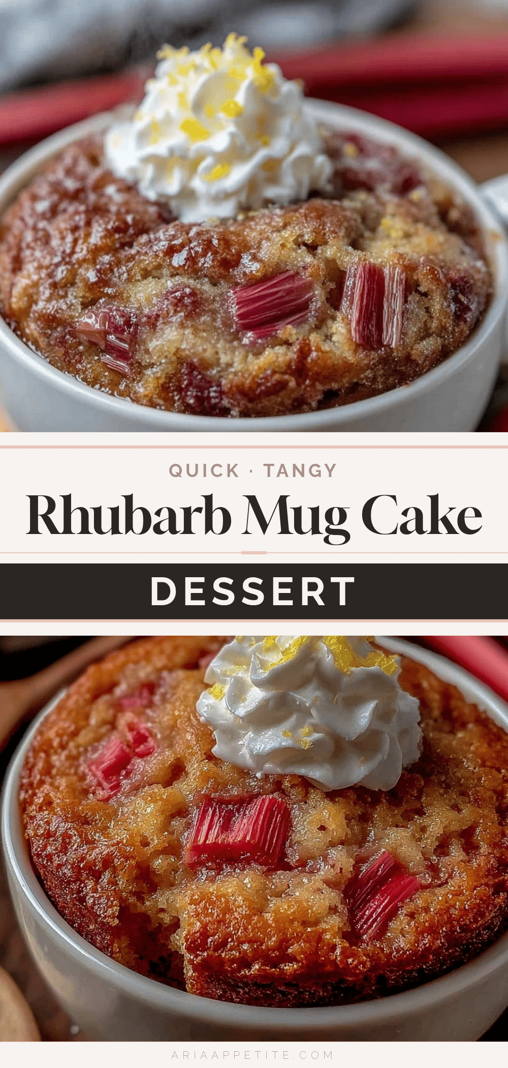 quick rhubarb mug cake recipe
