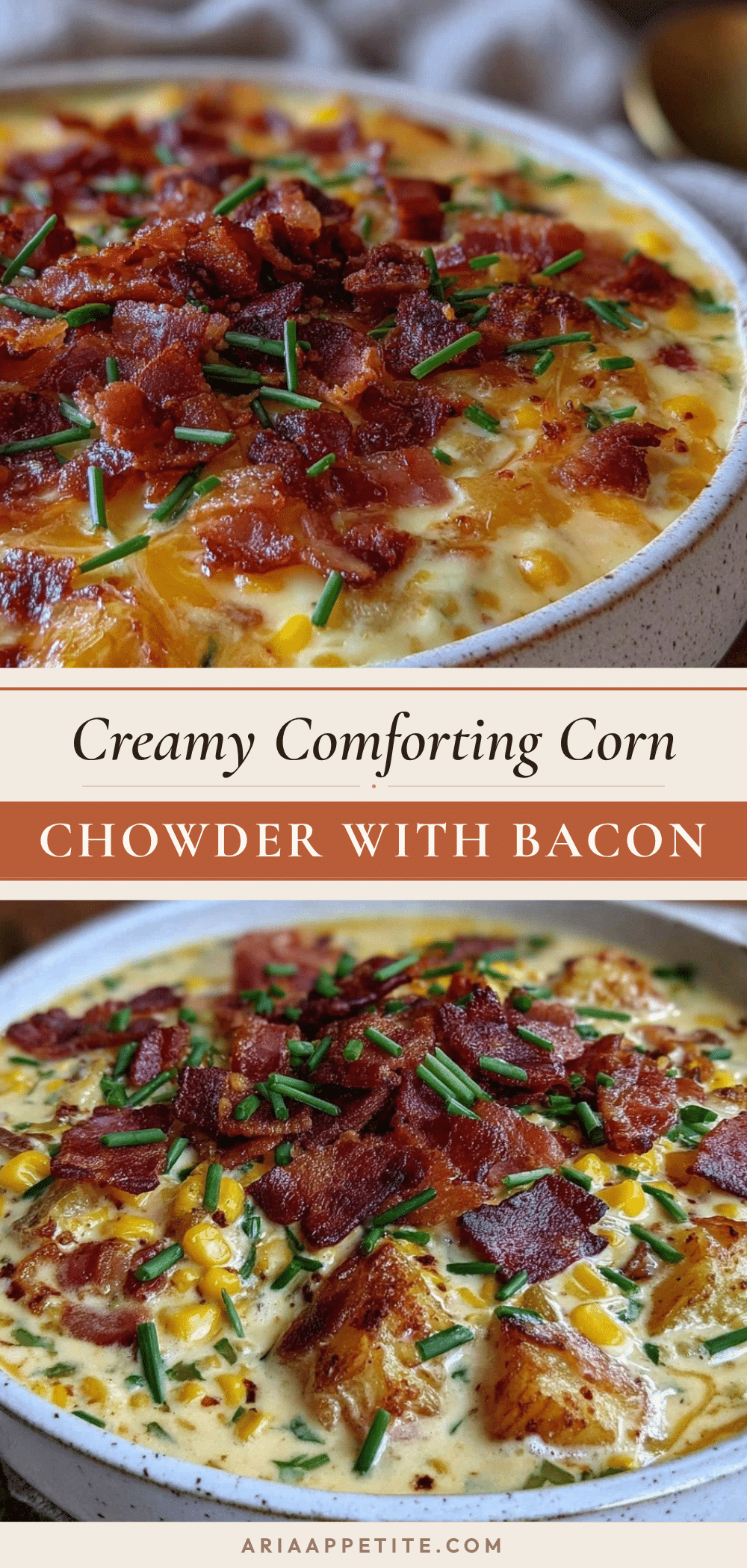 creamy corn chowder with bacon bits recipe