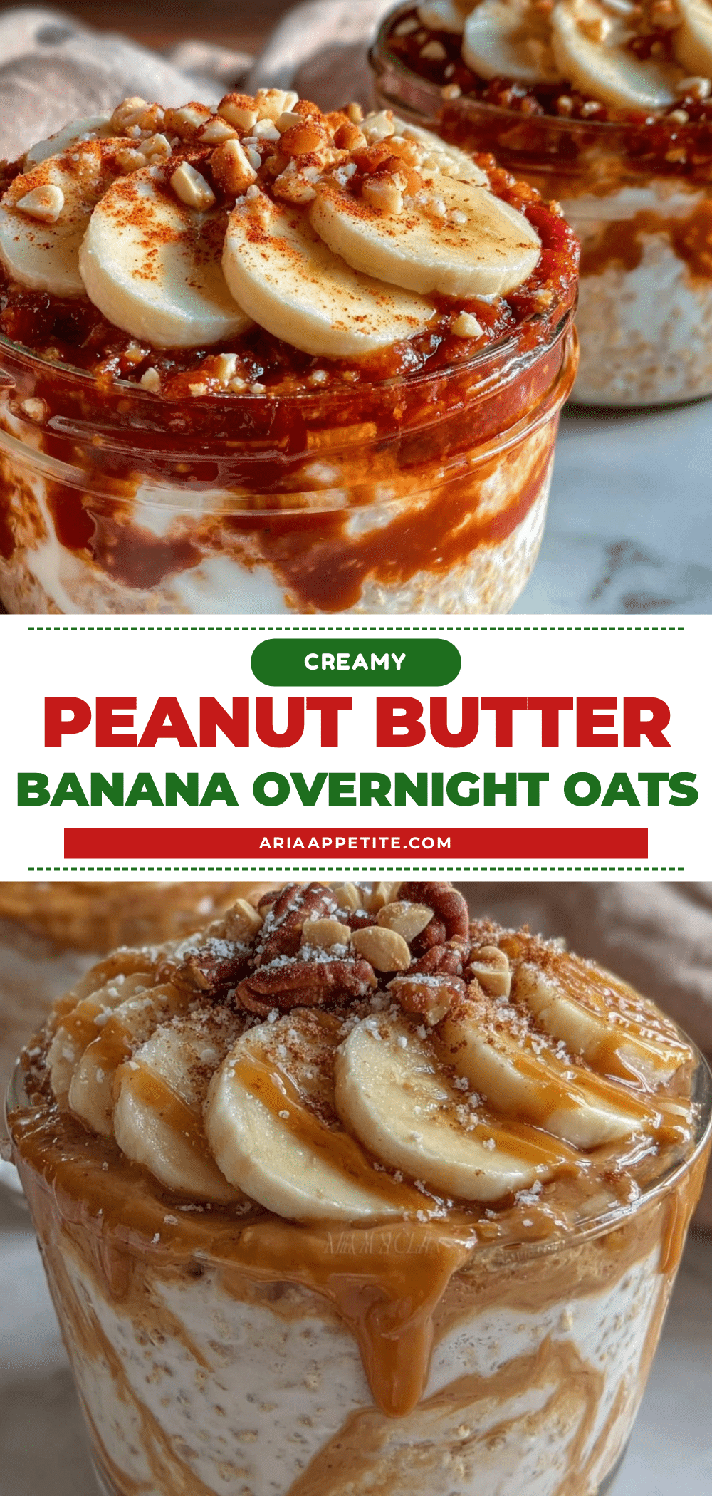 creamy overnight oats with peanut butter and banana recipe