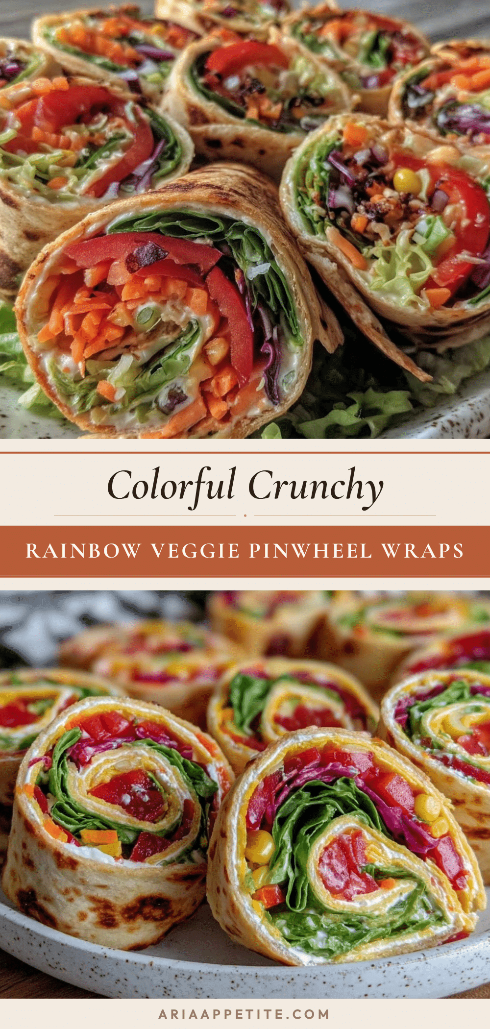 Fresh Rainbow Veggie Pinwheel Wraps recipe