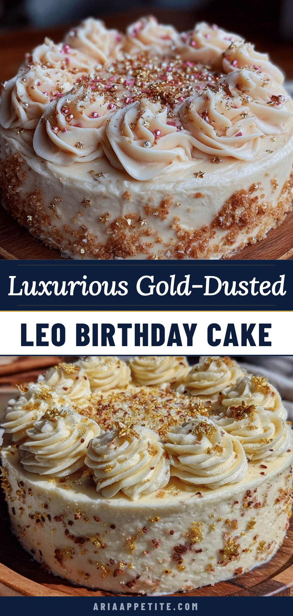 gold-dusted Leo birthday cake recipe