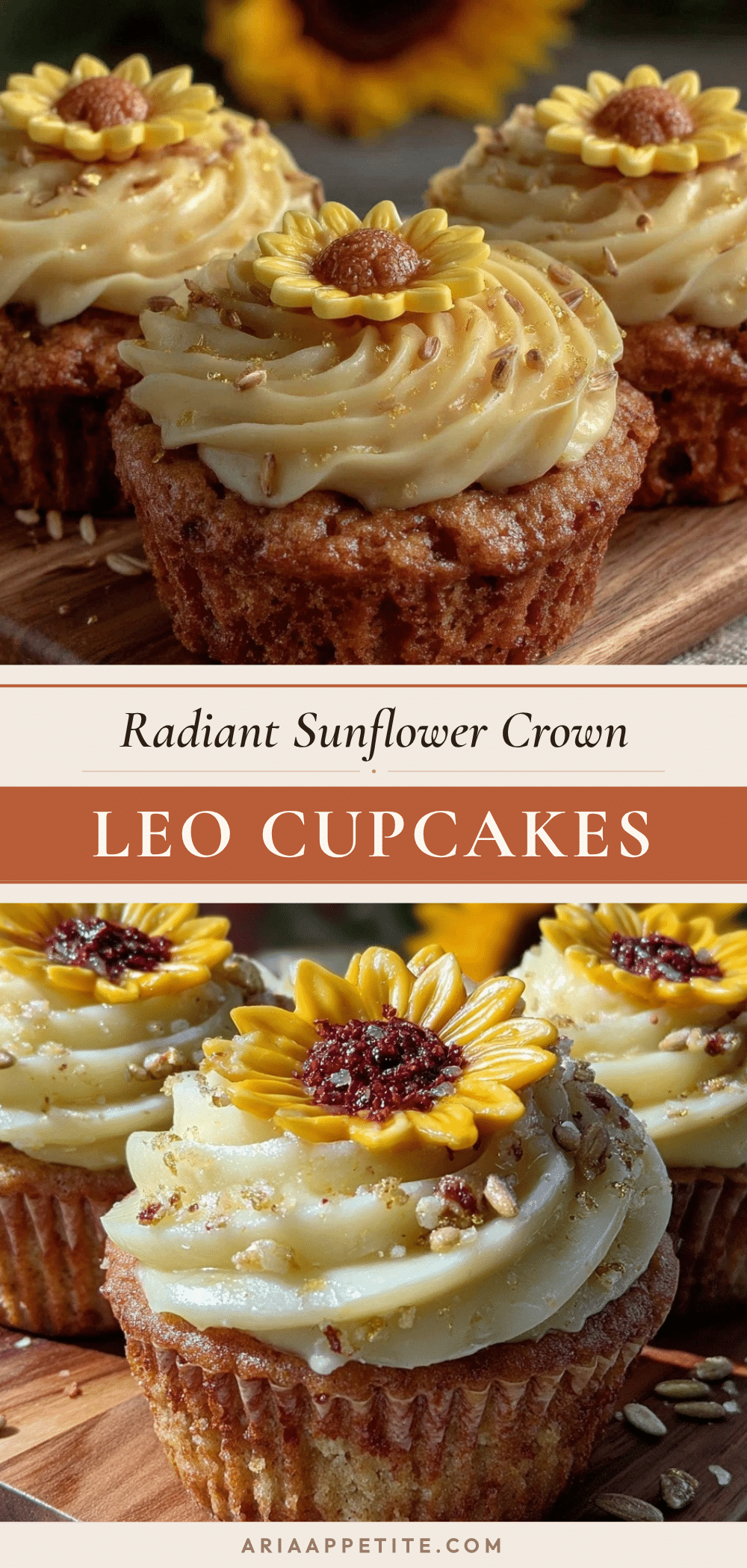 sunflower crown Leo cupcakes recipe