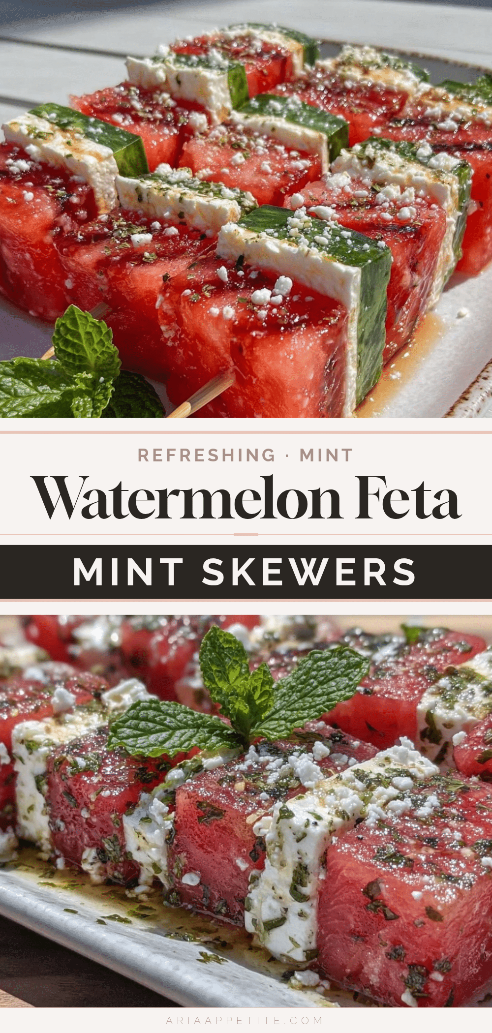 watermelon feta mint skewers recipe