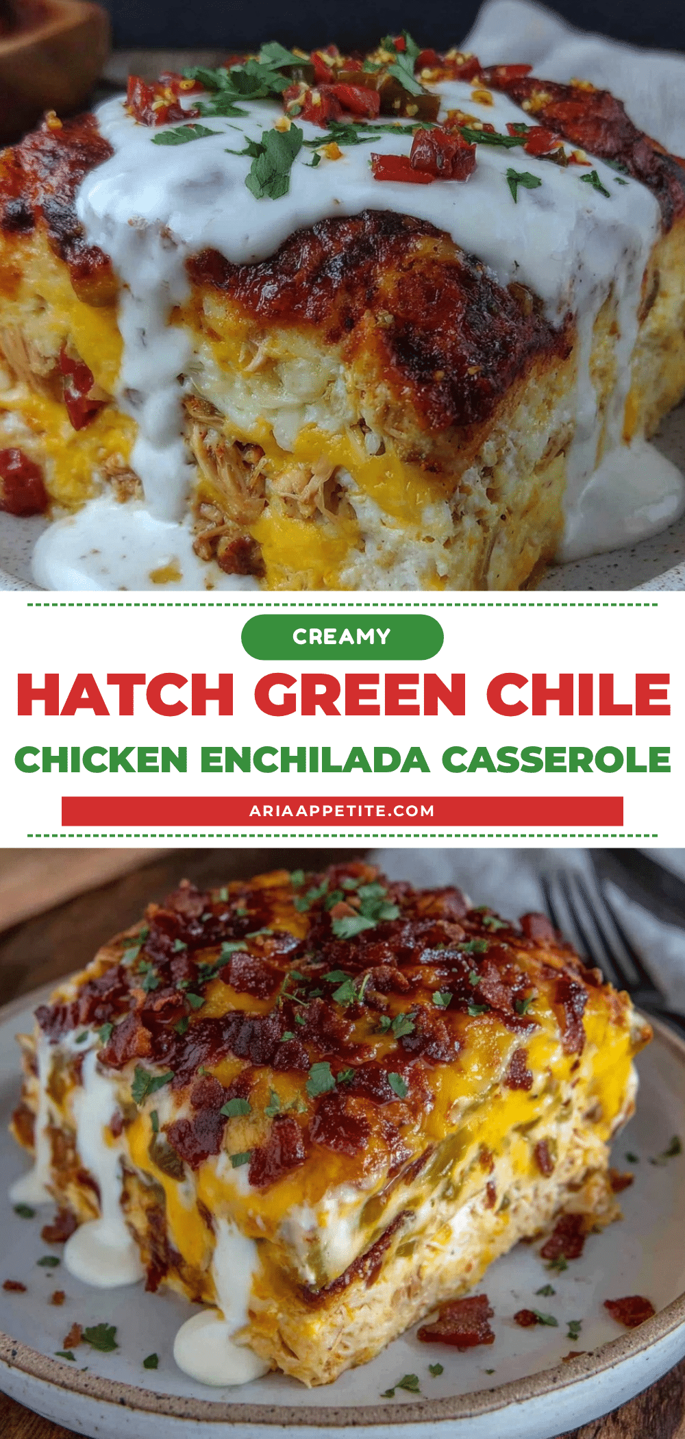 creamy hatch green chile chicken enchilada casserole recipe