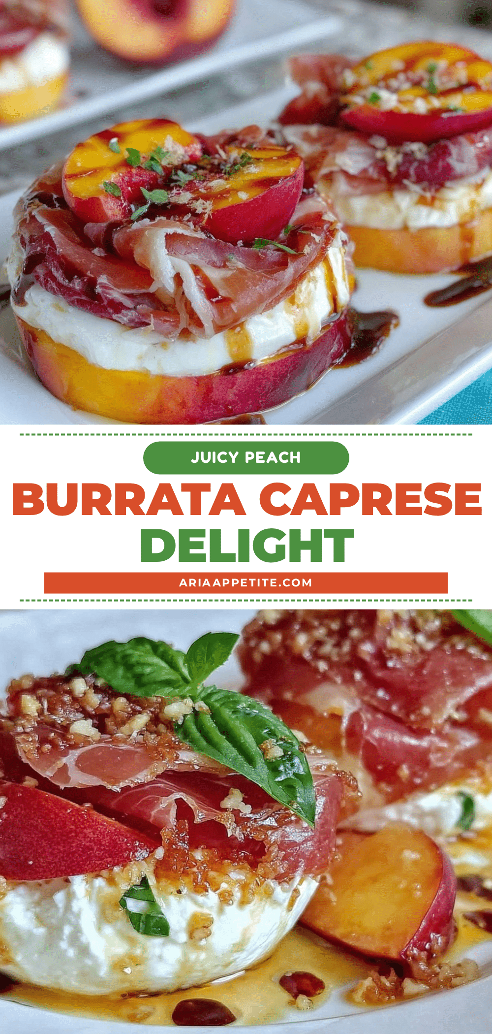 Fresh Peach Burrata Caprese recipe