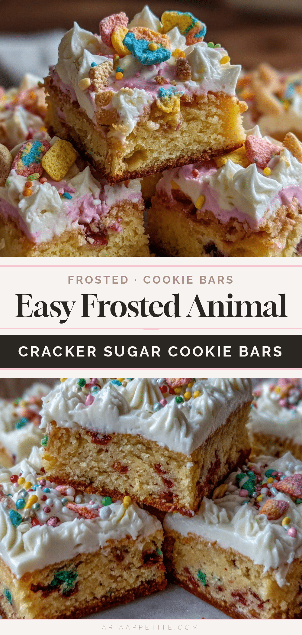 frosted animal cracker sugar cookie bars recipe