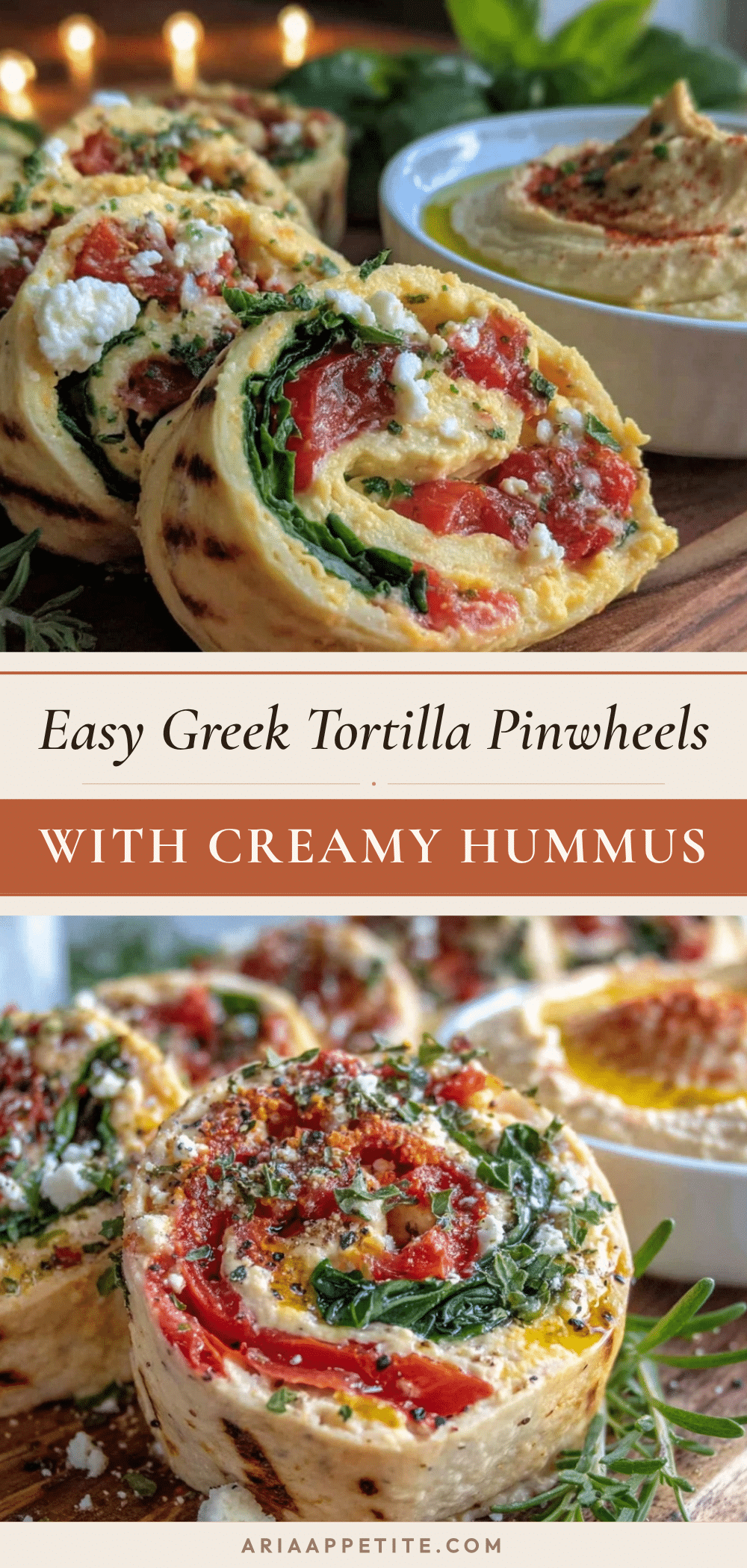 Greek Tortilla Pinwheels recipe