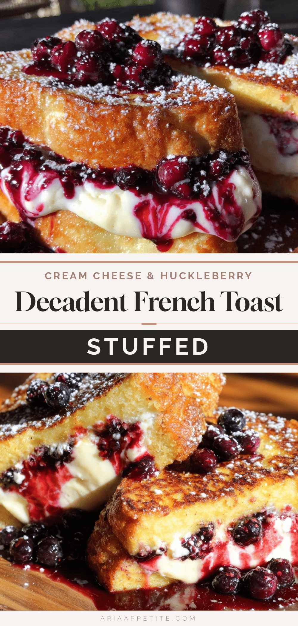 huckleberry cream cheese stuffed french toast recipe
