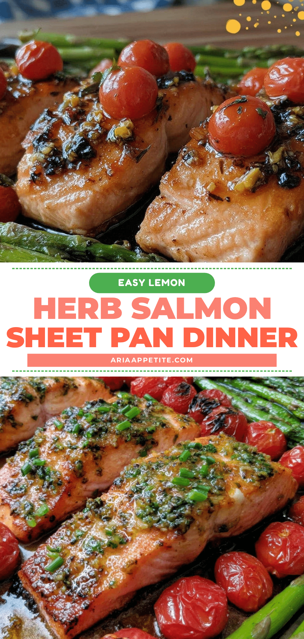 lemon herb salmon sheet pan dinner recipe