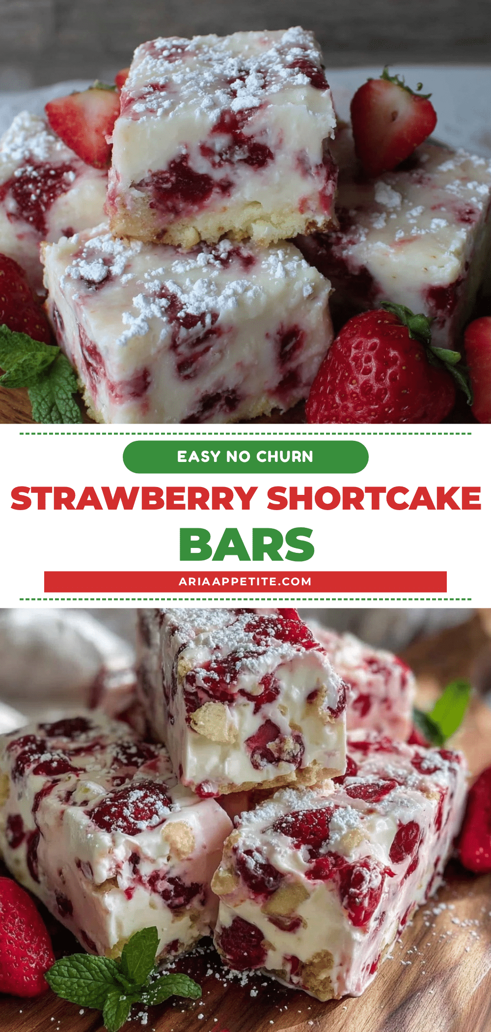 no churn strawberry shortcake ice cream bars recipe