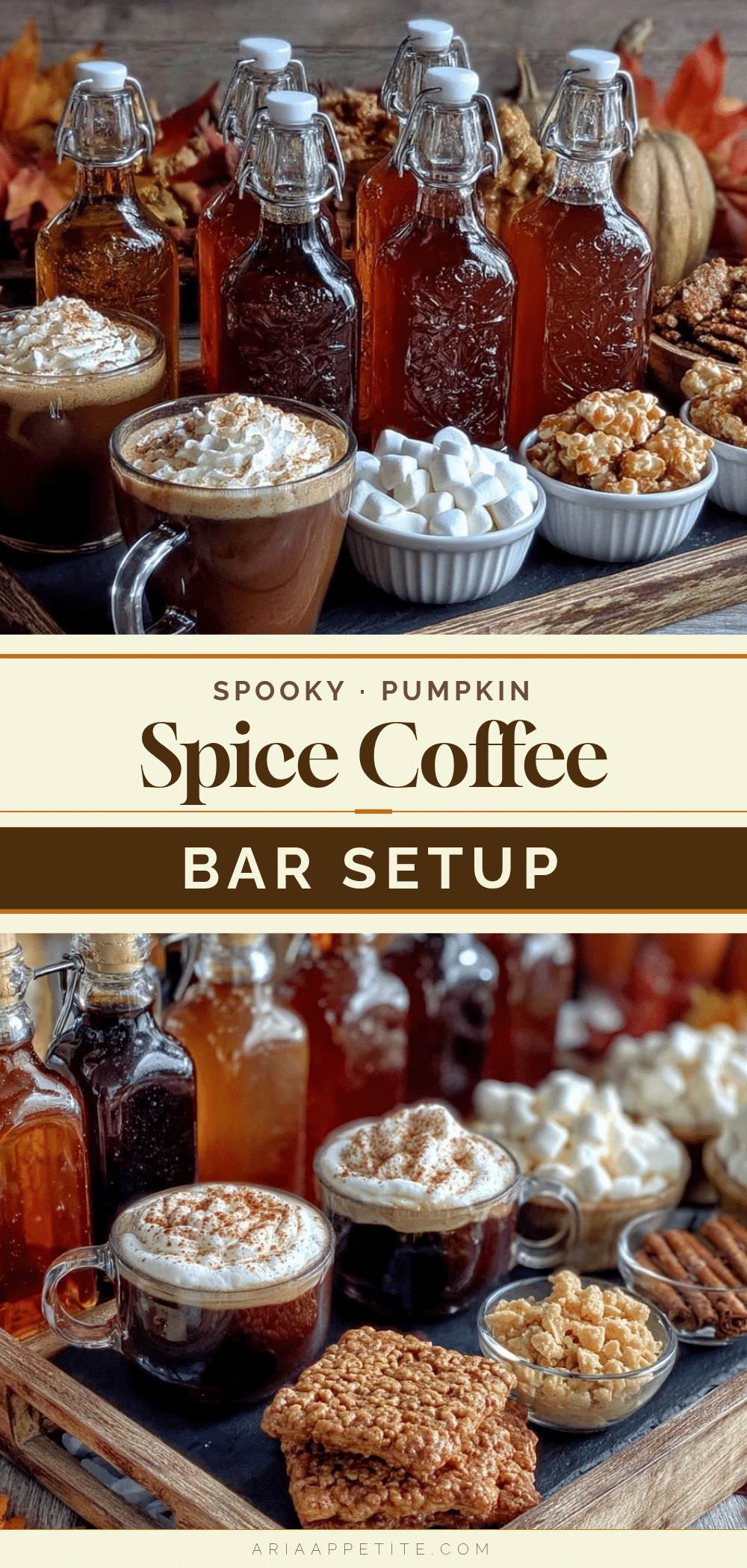 pumpkin spice Halloween coffee bar setup recipe