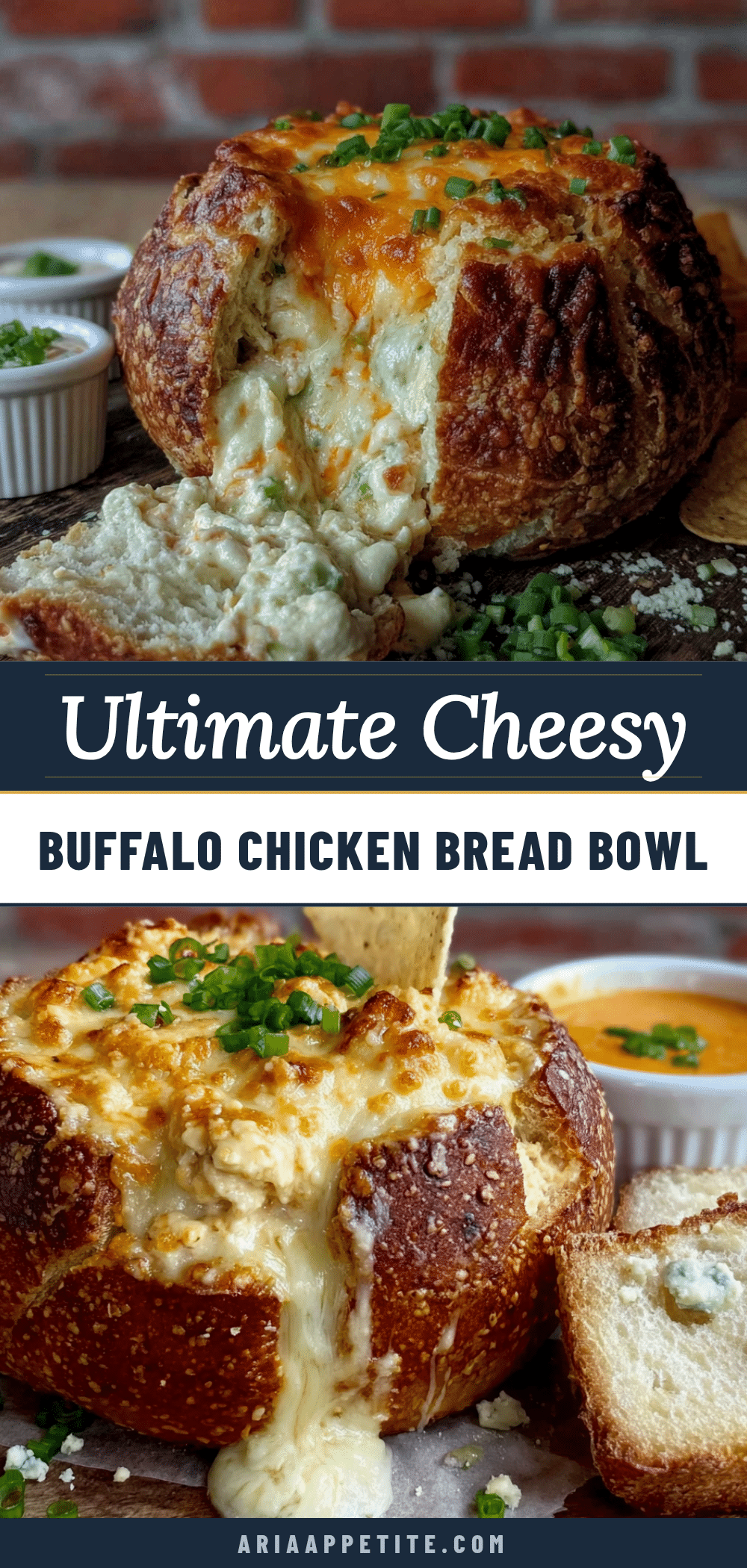 buffalo chicken dip stuffed bread bowl recipe
