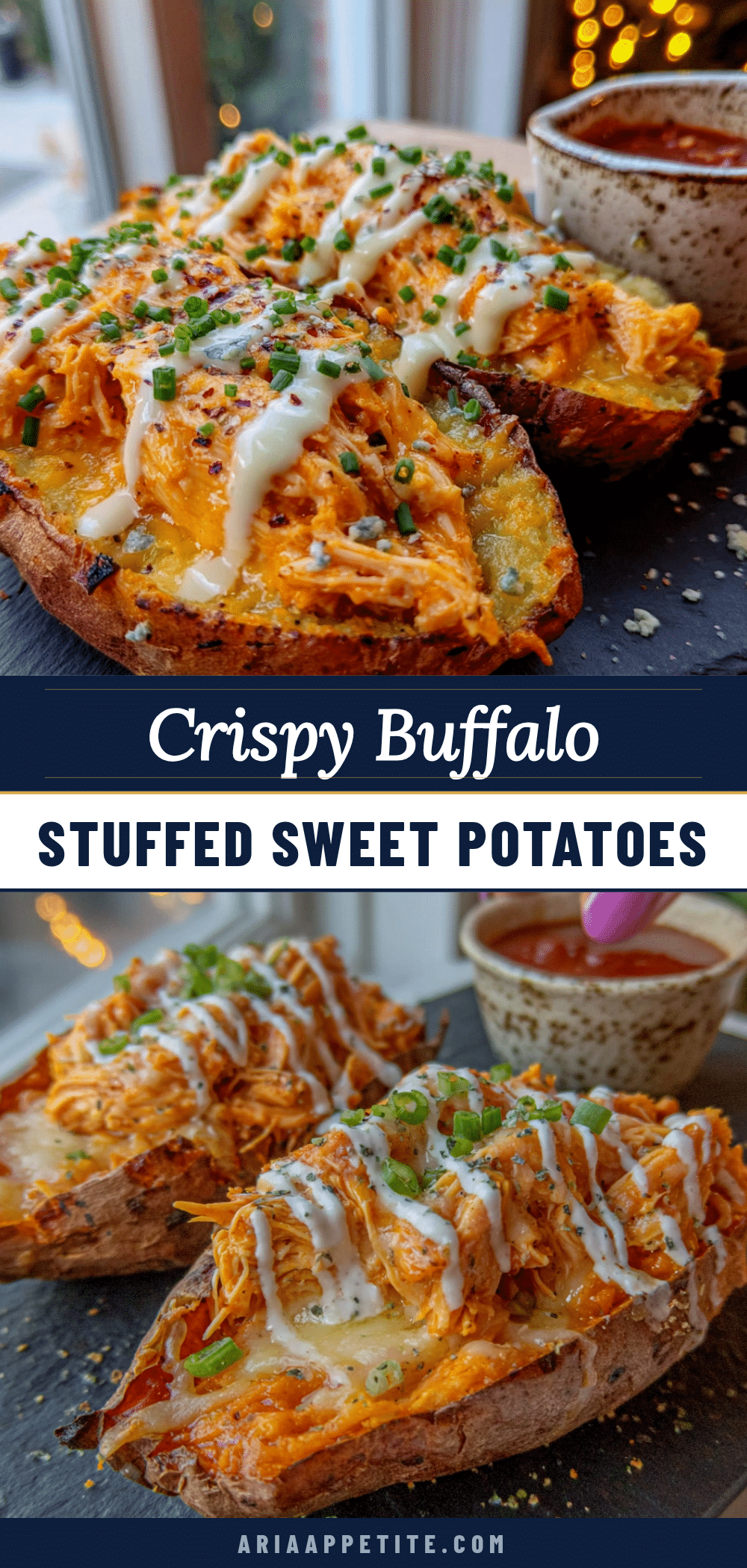 buffalo chicken stuffed sweet potato skins recipe