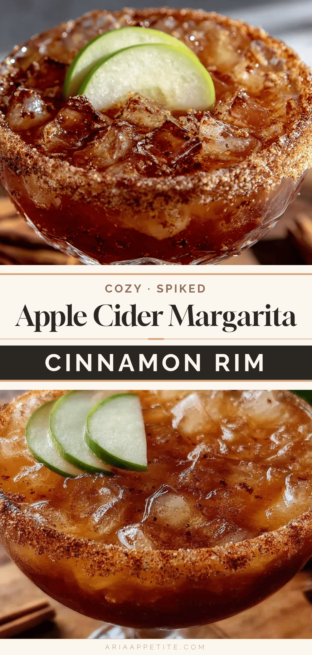 cozy apple cider margarita with cinnamon rim recipe