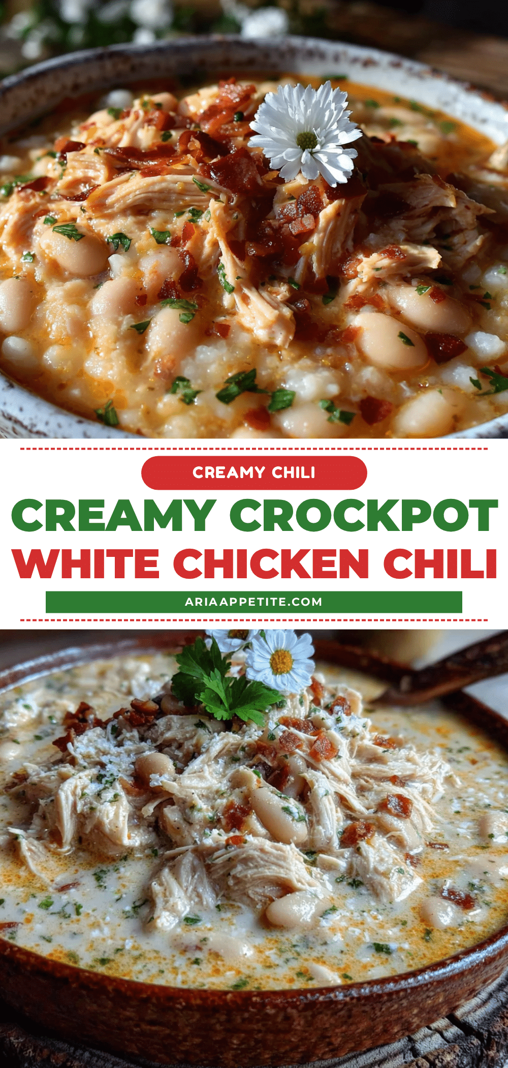 creamy crockpot white chicken chili recipe