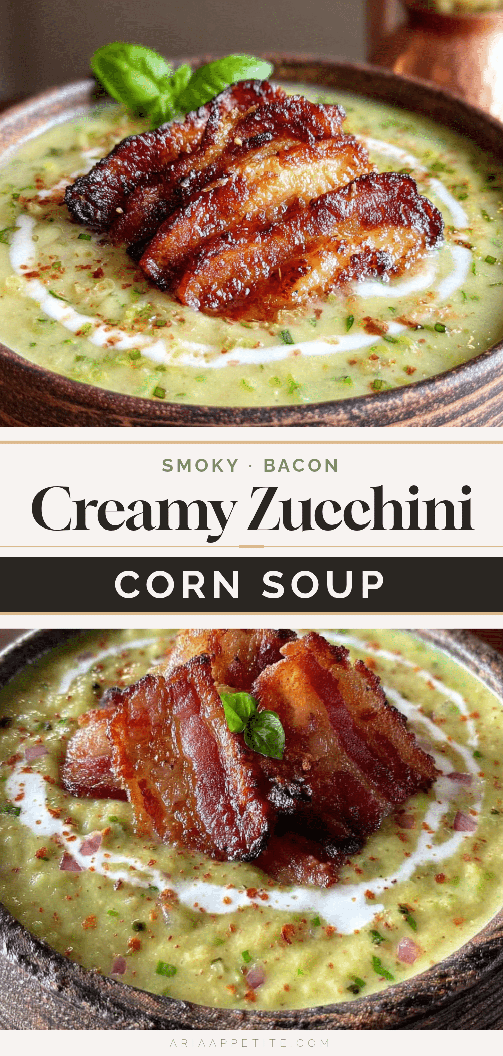 creamy zucchini corn soup with crispy bacon recipe