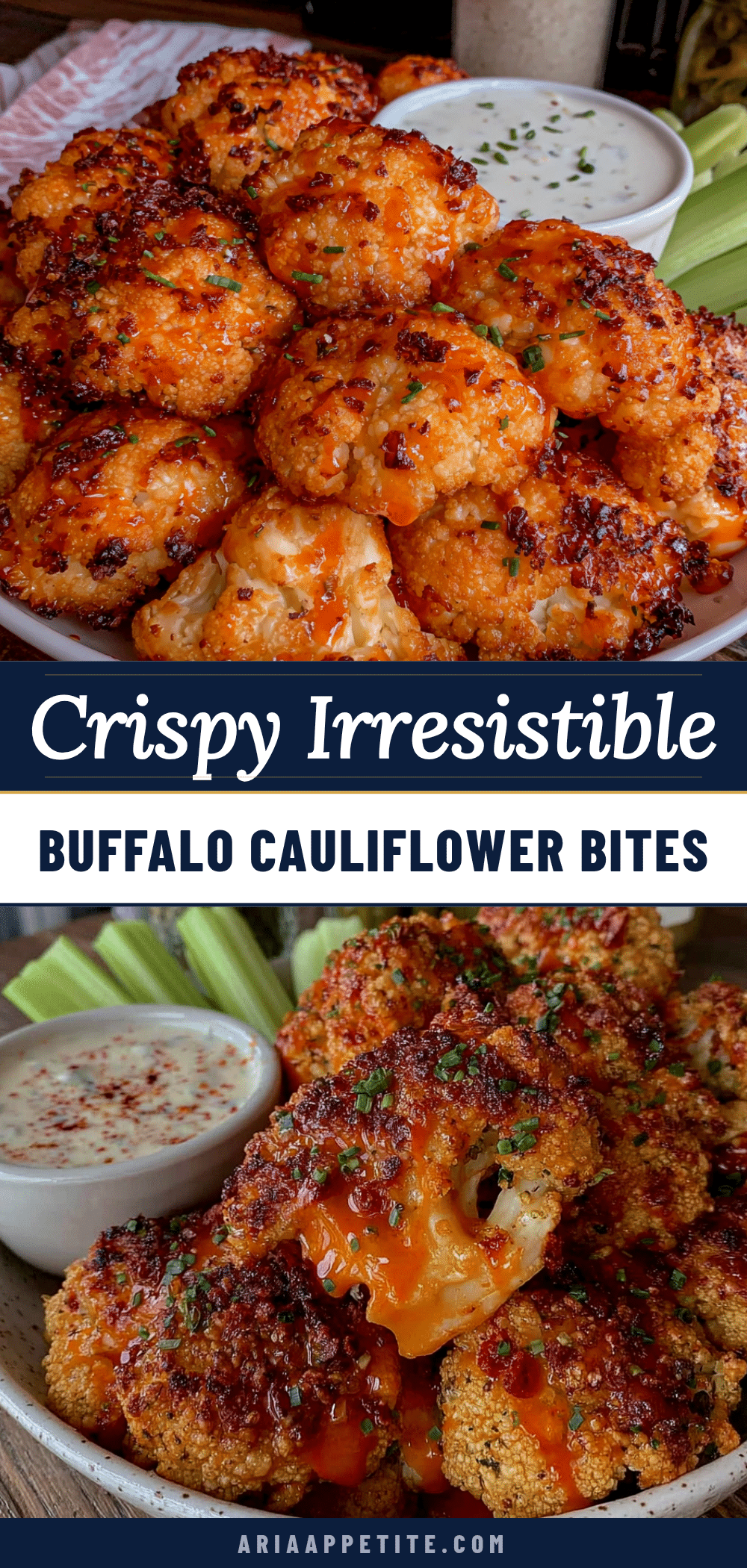 crispy baked buffalo cauliflower bites recipe