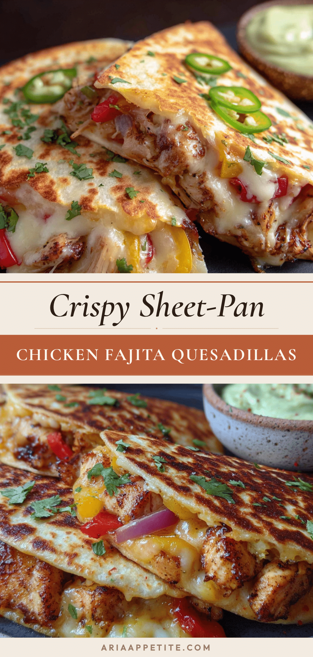 crispy sheet-pan chicken fajita quesadillas recipe