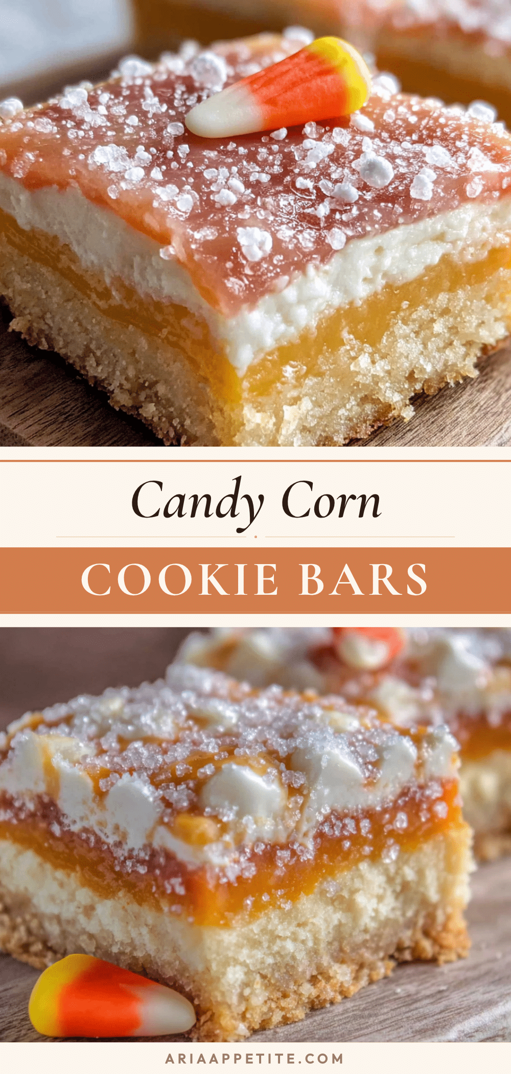 easy candy corn sugar cookie bars recipe