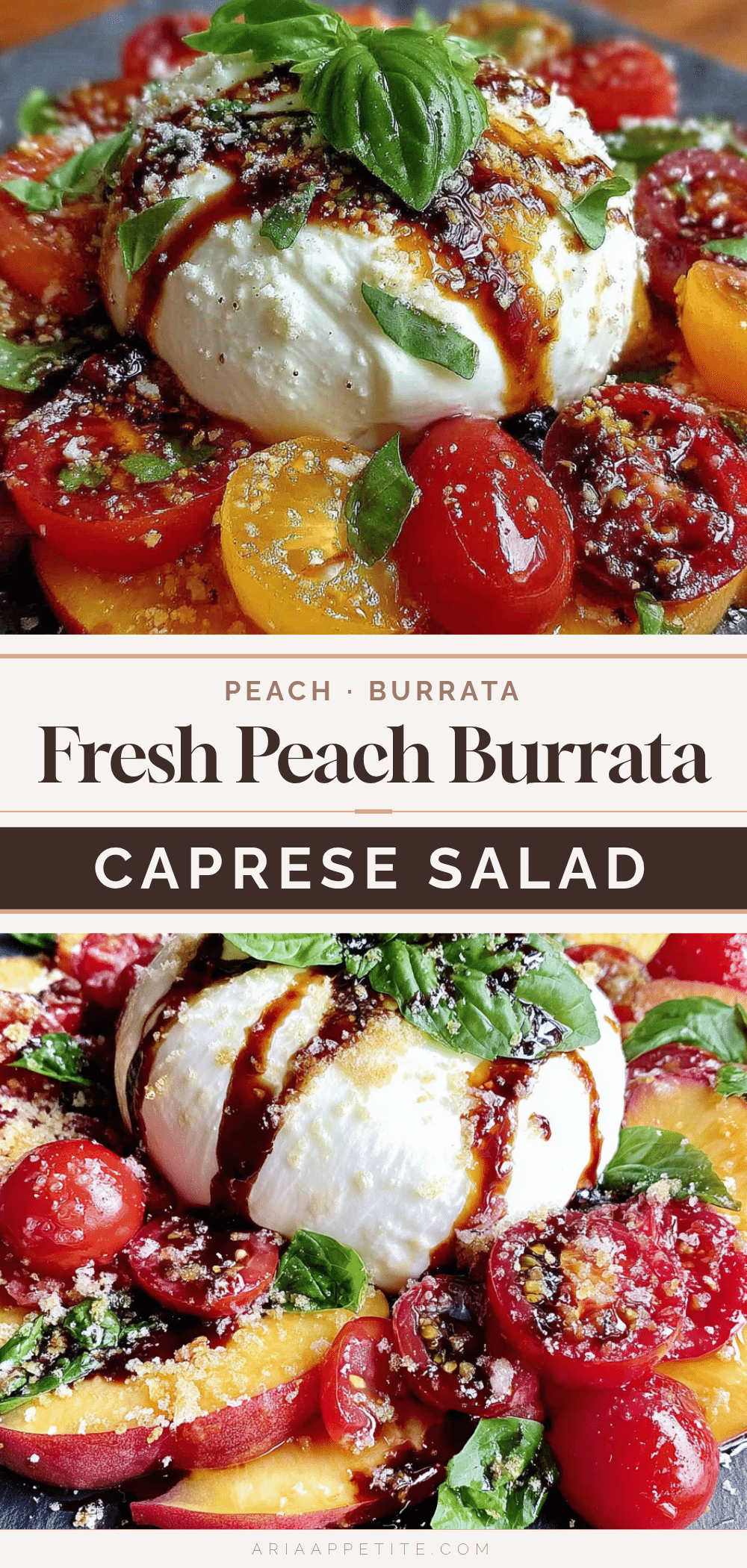 fresh peach burrata caprese salad recipe