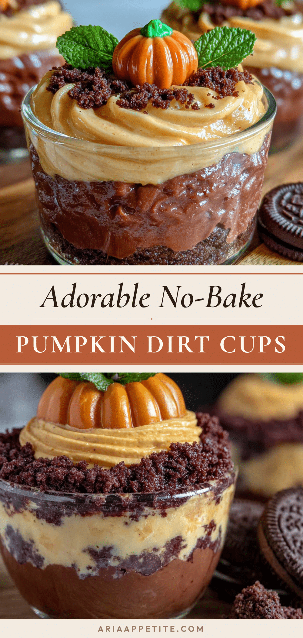 no-bake pumpkin dirt cups recipe