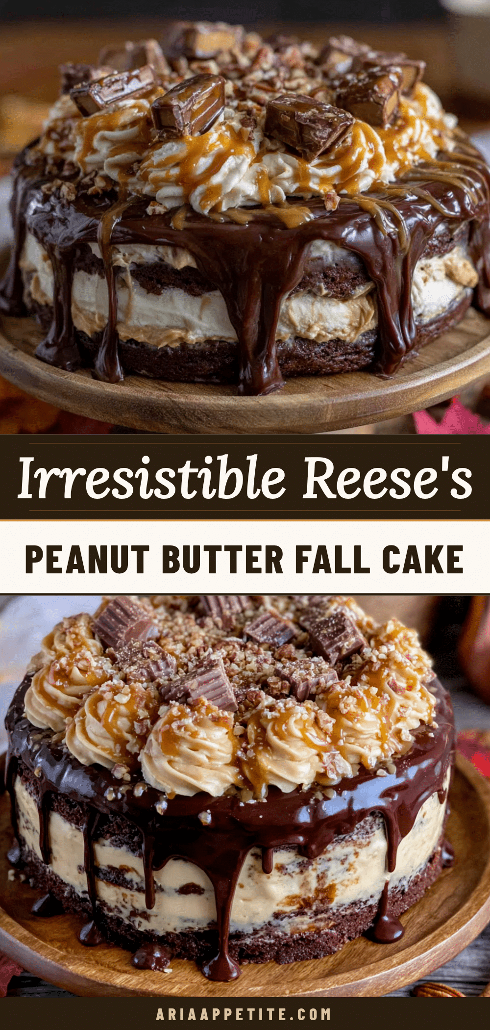 reeses peanut butter chocolate fall cake recipe