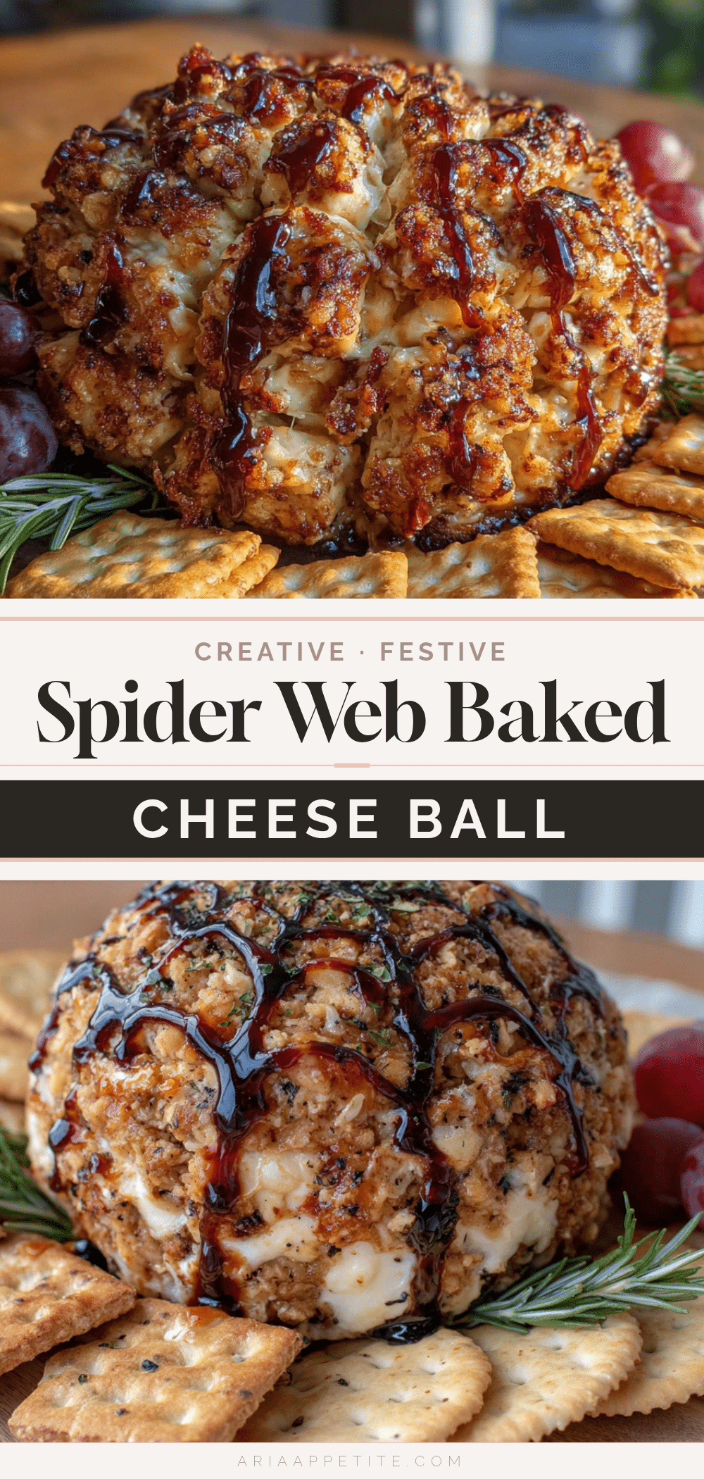 spider web baked cheese ball recipe