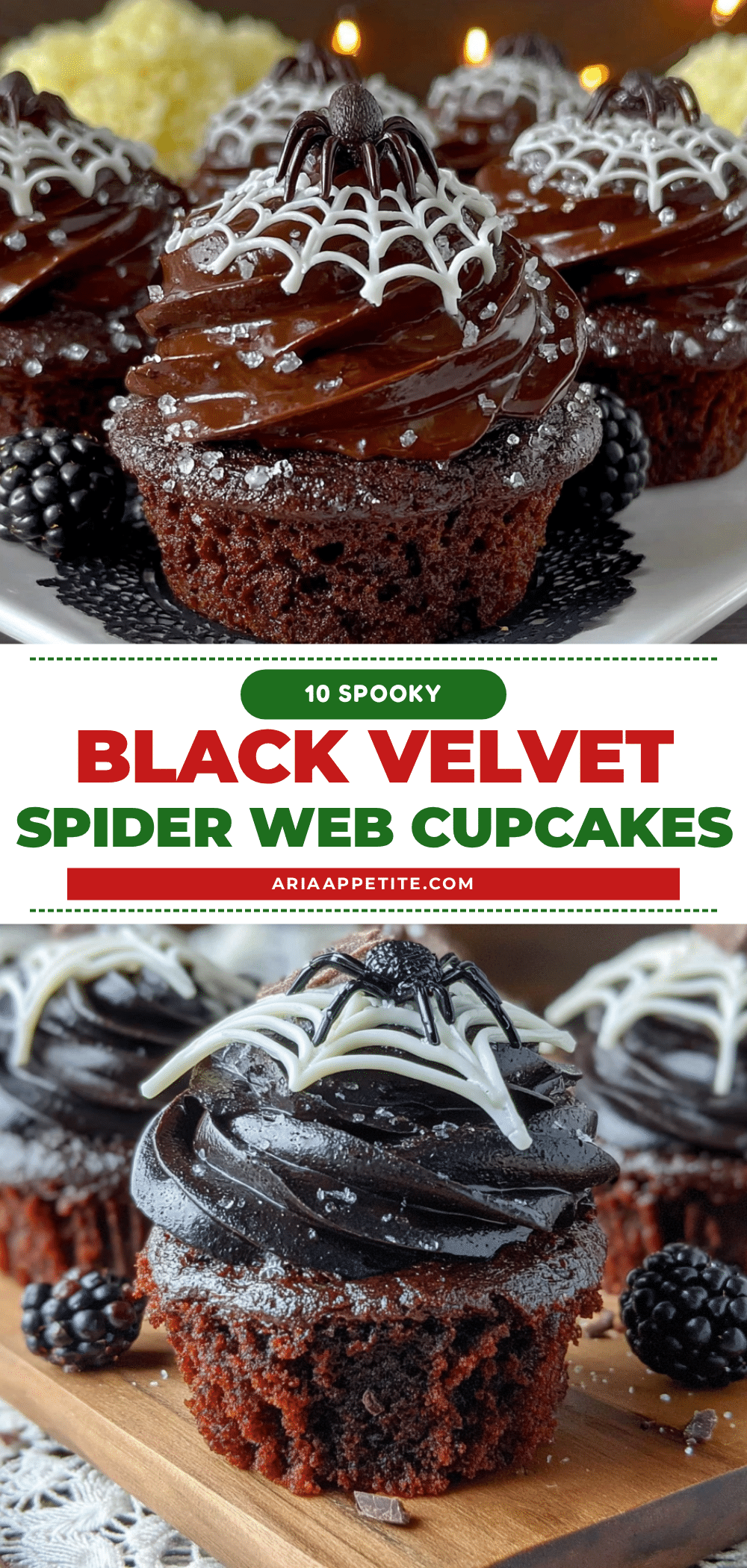 black velvet spider web cupcakes recipe