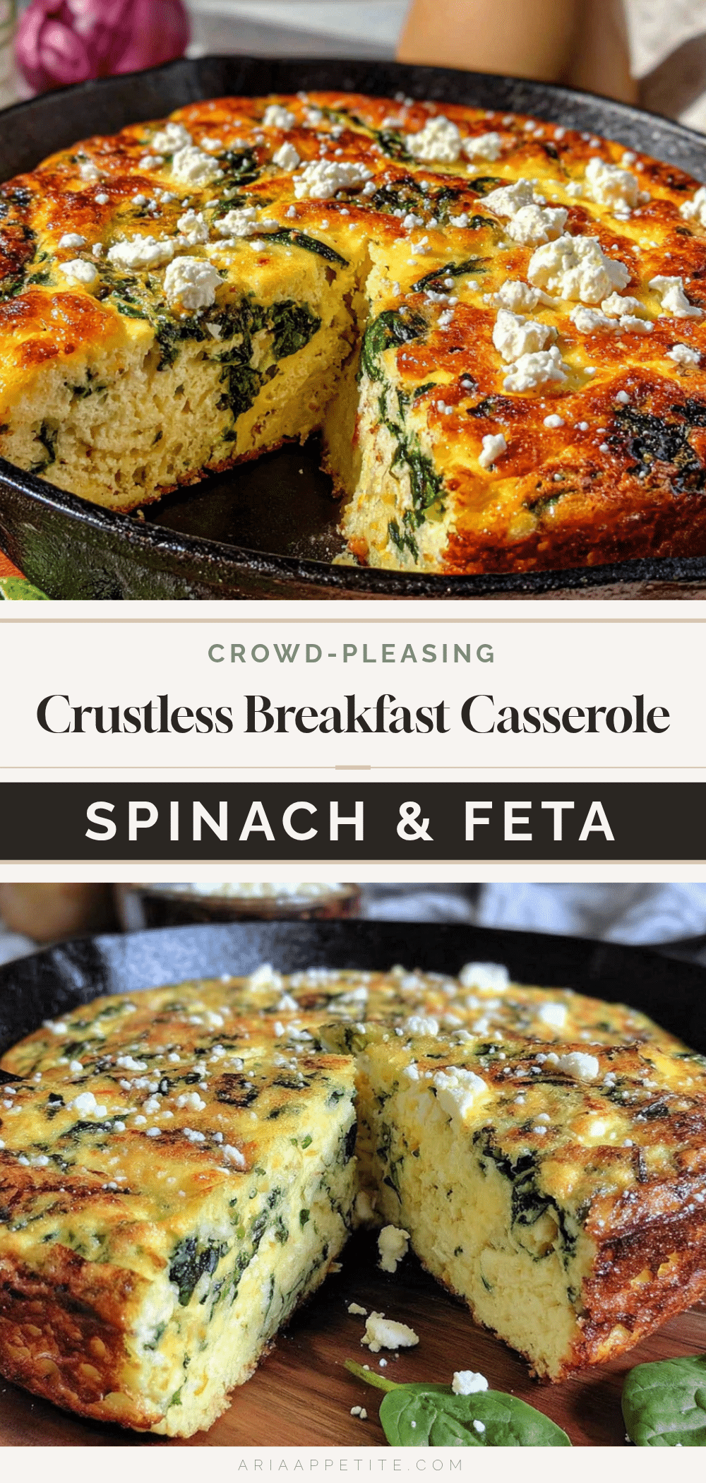 crustless breakfast casserole with spinach and feta recipe