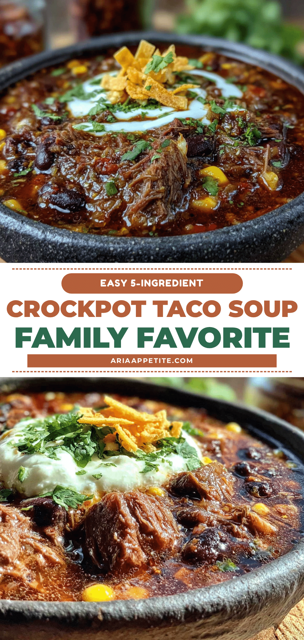 easy 5-ingredient crockpot taco soup recipe