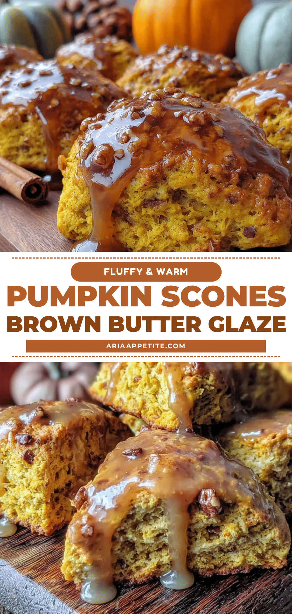 fluffy pumpkin scones with brown butter glaze recipe