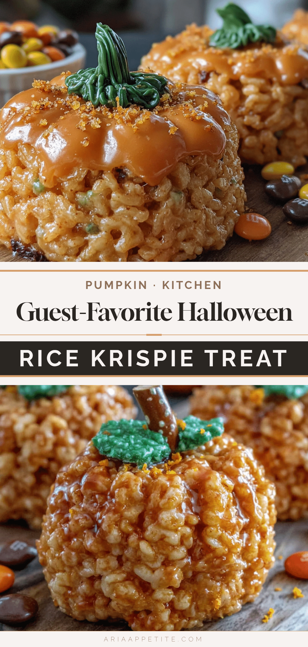 halloween rice krispie treat pumpkins recipe