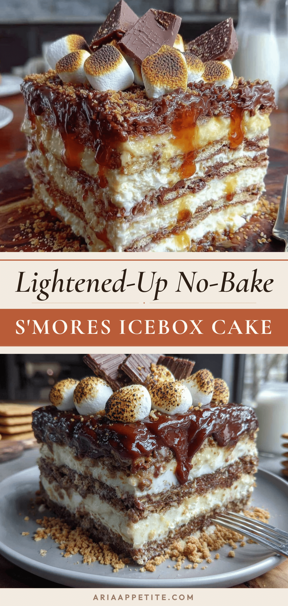 Lightened-Up No-Bake Smores Icebox Cake recipe