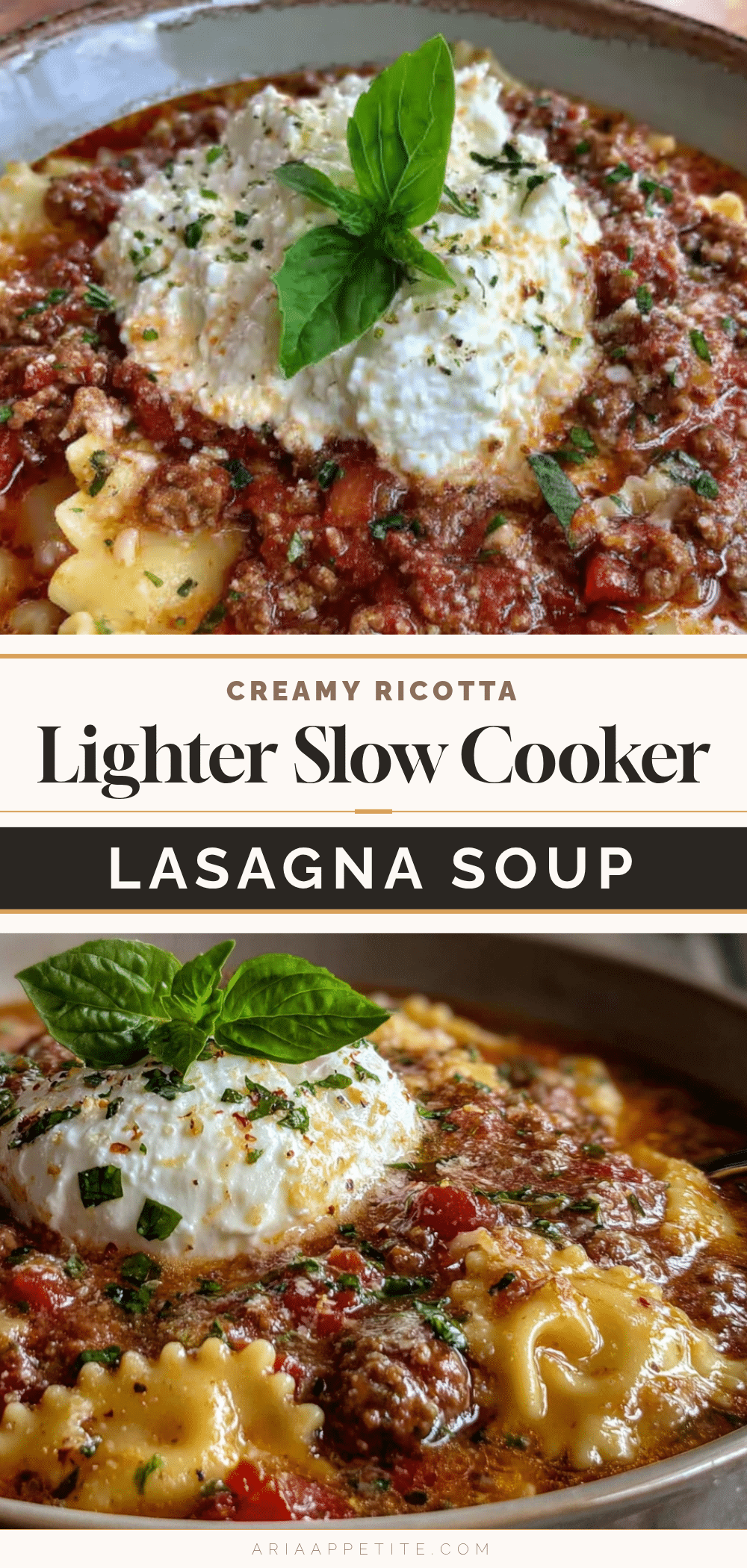 lighter slow cooker lasagna soup with creamy ricotta recipe